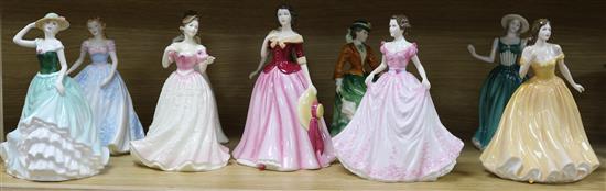 Doulton figures: Chelsea, Bethany, Emily (2), Charity, Alison, Faith, Nicole, Mary, Elizabeth, Hope (11)